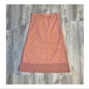 Pink Mid Length Floral Skirt